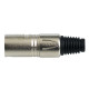 Spina volante XLR professionale 3 poli. Colore: Argento.