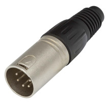 Spina volante XLR 5 poli, manicotto nichelato.