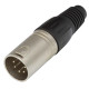 Spina volante XLR 5 poli, manicotto nichelato.