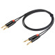 Cavo audio professionale "STEREO" con connessioni REAN 2 x jack spina. Mono ? 6.3 mm > 2 x jack spina Mono ? 6.3 mm. Lunghezza: 