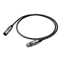 Cavo professionale DMX per segnale DMX512. Lunghezza 2 m. Colore disponibile: NeroAltre lunghezze disponibili: visualizzare le s