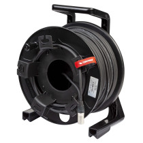 Avvolgitore professionale PROEL, con cavo microfonico HPC210BK - 2 x 0,22 mm2 - assemblato con connettori NEUTRIK femmina volant