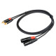 Cavo audio professionale ”STEREO” con connessioni 2 X spina RCA REAN - 2 x spina volante XLR 3P REAN . Lunghezza 3 m. Colore dis