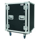 Flight case professionale 16U a rack 19' con telaio interno ammortizzato, profondità utile corpo 50 cm.