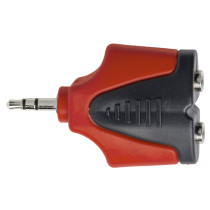 Adattatore spina 3,5 mm stereo > 2 x presa 3,5 mm stereo.