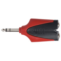 Adattatore spina 6,3 mm stereo > 2 x presa 6,3 mm stereo.