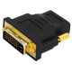 Adattatore professionale per segnali Video, da connettore DVI (24+5) maschio a connettore HDMI femmina. Colore nero con parti in