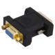 Adattatore professionale per segnali Video, da connettore VGA femmina a connettore DVI (24+5) maschio. Colore nero con parti in 