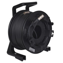 Cavo professionale PROEL LAN6S – Cat6 S-UTP - PUR, assemblato su avvolgitore professionale PROEL AV185, con connettori RJ45 Cat6