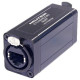 Accoppiatore etherCON RJ45 per realizzare prolunghe di cavi. Utilizzabile con i connettori NE8MX o qualsiasi plug RJ45 standard.