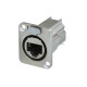 Connettore etherCON CAT6A da pannello con flangia tipo “D” con sistema di connessione a crimpare conforme alla norme ISO/IEC 118