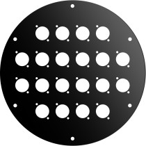 Disco frontale in acciaio verniciato nero per AV195, dotato di 20 fori per connettori di tipo “D”.