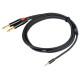 Cavo audio professionale "Y" con connessioni spina jack Stereo REAN Ø 3.5 mm (cavo da 16 cm) - 2 x spina jack Mono Ø 6.3 mm REAN