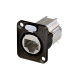 Connettore etherCON CAT6A da pannello con flangia tipo “D” con sistema di connessione a crimpare conforme alla norme ISO/IEC 118
