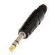 Connettore professionale jack stereo 6,3 mm - 1/4“. Colore: Nero.