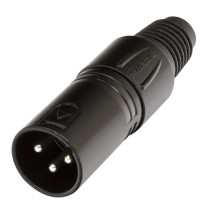 Spina volante XLR professionale 3 poli. Colore: Nero.
