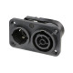 Connettore combinato - spina/presa - da pannello NEUTRIK “powerCON TRUE1” TOP di potenza 16A (USA: 20A) con contatti terminali p