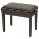 Panca professionale regolabile in legno per piano ed organo. Telaio Palissandro opaco. Cuscino imbottito con rivestimento in sim