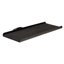 Piano portaoggetti rettangolare in acciaio. Disponibile in nero opaco.