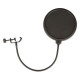Filtro antisibilo doppio a calza in nylon, con flessibile regolabile di lunghezza 34 cm. Colore nero.