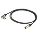 Cavo professionale bilanciato con connessioni presa volante XLR 3P Neutrik ad angolo - spina volante XLR 3P Neutrik / NC3FRX - H