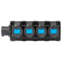 Box di distribuzione elettrica a 4 canali con ingresso spina CEE 16A - 2P+T - IP44 - 230V / uscita 4 x presa CEE 16A- 2P+T - IP4