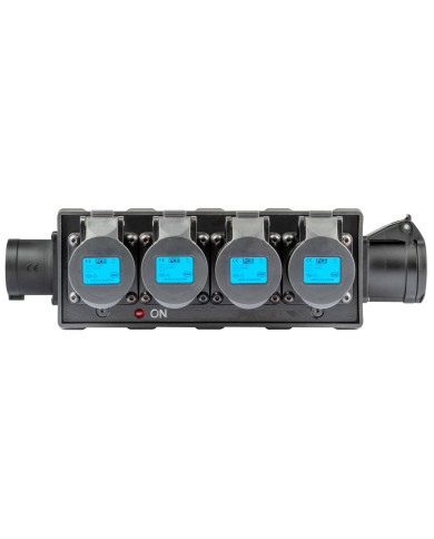 Box di distribuzione elettrica a 4 canali con ingresso spina CEE 16A - 2P+T - IP44 - 230V / uscita 4 x presa CEE 16A -2P+T - IP4