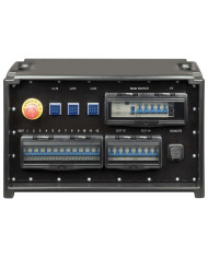 Power box portatile IP55 in materiale plastico antiurto. Dotato di: ingresso con spina diritta CEE 63A - 3P+N+E - IP67 - 400V co