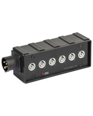 Box di distribuzione elettrica a 6 canali con ingresso spina CEE 16A - 2P+T - IP44 - 230V / uscita 6 x spina powerCON NAC3MPXXB 