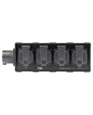 Box di distribuzione elettrica a 4 canali con ingresso spina CEE 16A - 2P+T - IP44 - 230V / uscita 4 x presa Schuko bivalente 16