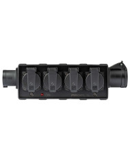 Box di distribuzione elettrica a 4 canali con ingresso spina CEE 16A - 2P+T - IP44 - 230V / uscita 4 x presa Schukobivalente 16A