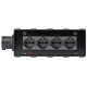 Box di distribuzione elettrica a 4 canali con ingresso spina CEE 16A - 2P+T - IP44 - 230V / uscita 4 x presa Schuko +bivalente U