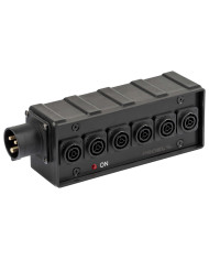 Box di distribuzione elettrica a 6 canali con ingresso spina CEE 16A - 2P+T - IP44 - 230V / uscita 6 x presa powerCONTRUE1 NAC3F