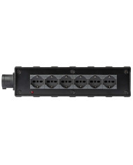Box di distribuzione elettrica a 4 canali con ingresso spina CEE 16A - 2P+T - IP44 - 230V / uscita 6 x presa Schuko +bivalente U