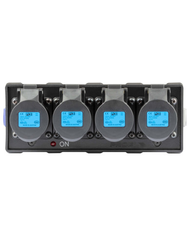 Box di distribuzione elettrica a 4 canali con ingresso spina powerCON NAC3MPXXA POWER IN 20A 250V – con4xpresa CEE 16A - 2P+T - 