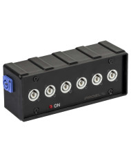 Box di distribuzione elettrica a 6 canali con ingresso spina powerCON NAC3MPXXA POWER IN 20A 250V – con 6 x spina powerCON NAC3M