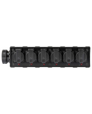 Box di distribuzione elettrica a 6 canali con ingresso connettore di potenza multipolare SYNTAX 19P, maschio da pannello (compat