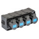 Box di distribuzione elettrica a 4 canali con ingresso spina powerCON TRUE1 NAC3MPXTOP 16A 250V / uscita 4 x presa CEE 16A - 2P+