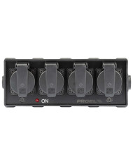 Box di distribuzione elettrica a 4 canali con ingresso spina powerCON TRUE1 NAC3MPXTOP 16A 250V / uscita 4 x presa Schuko bivale