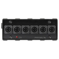 Box di distribuzione elettrica a 6 canali con ingresso spina powerCON TRUE1 NAC3MPXTOP 16A 250V / uscita 6 x presa powerCON TRUE