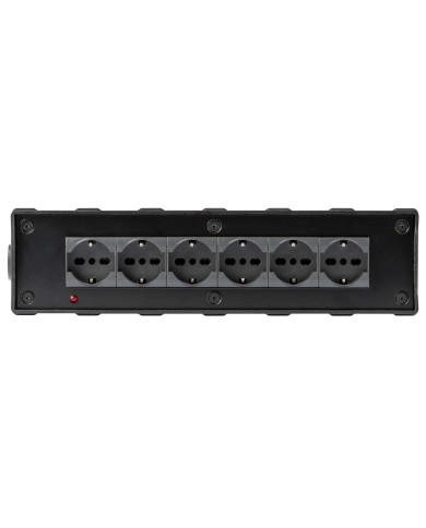 Box di distribuzione elettrica a 6 canali con ingresso spina powerCON TRUE1 NAC3MPXTOP 16A 250V / uscita 6 xpresa Schuko + bival