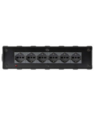 Box di distribuzione elettrica a 6 canali con ingresso spina powerCON TRUE1 NAC3MPXTOP 16A 250V / uscita 6 xpresa Schuko + bival