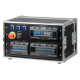 Pratico Power box portatile IP44, realizzato con box in lamiera elettro zincata, verniciata a polveri epossidiche, assemblato su