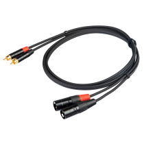 Cavo audio professionale ”STEREO” con connessioni 2 X spina RCA REAN - 2 x spina volante XLR 3P REAN . Lunghezza 5 m. Colore dis