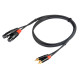 Cavo audio professionale ”STEREO” con connessioni 2 X spina RCA REAN - 2 x presa volante XLR 3P REAN . Lunghezza 3 m. Colore dis
