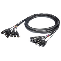 Cavo professionale multipolare analogico per studi di registrazione con connessioni in metallo REAN . Lunghezza 5 m. Colore disp