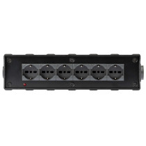 Box di distribuzione elettrica a 6 canali con ingresso spina powerCON TRUE1 NAC3MPXTOP 16A 250V / uscita 6 xpresa Schuko + bival