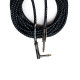 Cavo per strumenti – Jack Mono 6.3 mm / Jack mono 6.3mm ad angolo. Guaina in PVC e rivestimento esterno a treccia. Diametro este