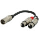 CAVO.BIL.XLR.3P.MAS+2XXLR.3P.FEM.20.CMCavo adattatore professionale per la gestione di segnali bilanciati da 1 XLR maschio a 2 X