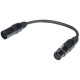 Cavo adattatore DMX per segnale DMX512 con connessioni – XLR 3 poli presa volante > XLR 5 poli spina volante. Lunghezza: 20 cm. 